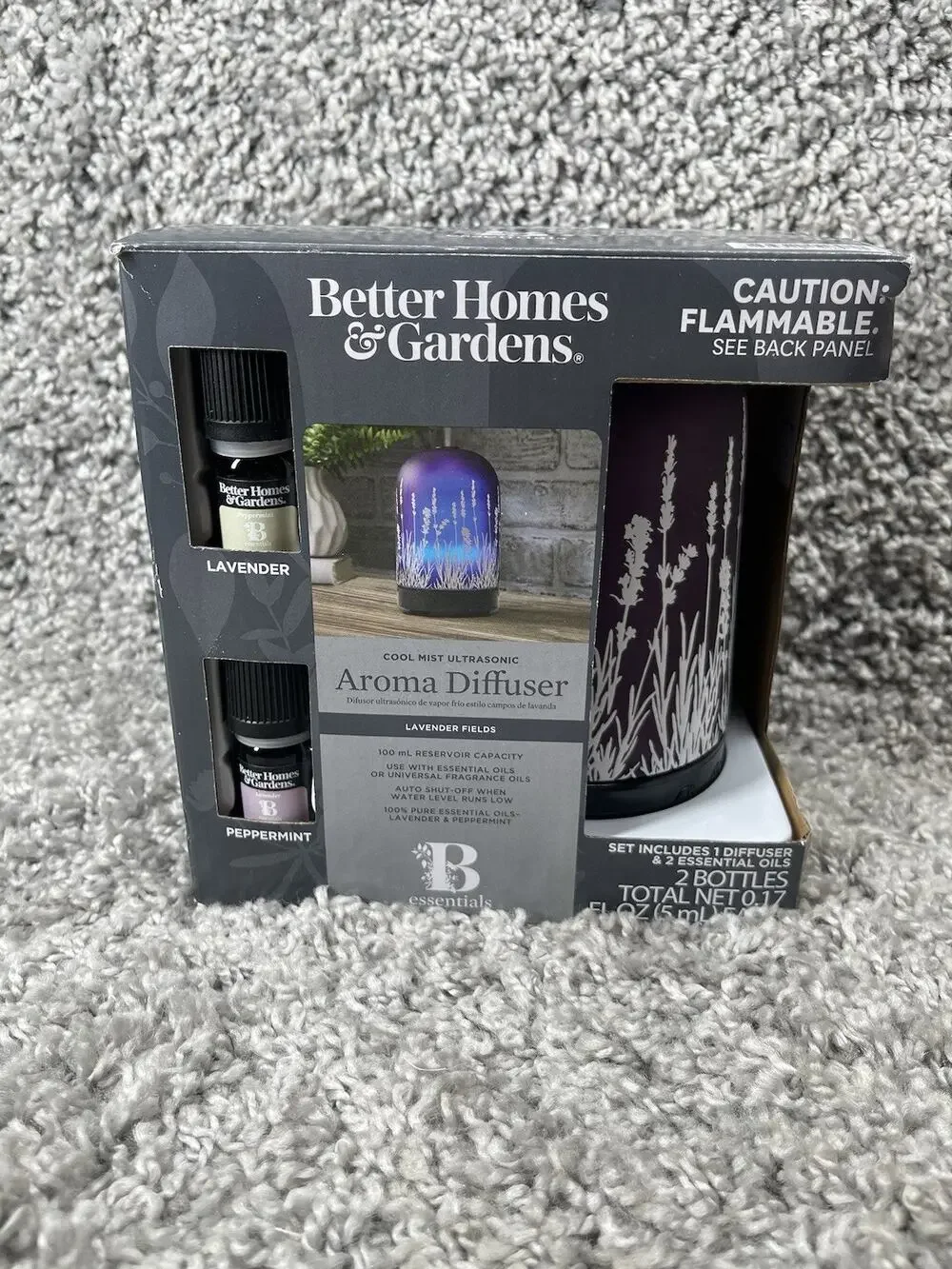 Better Homes & Gardens 3 Piece 100 ml Diffuser Set Lavender Fields New